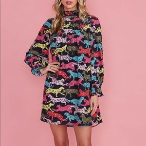 Crosby by Mollie Burch Hart Dress in Leaping Leopards size M